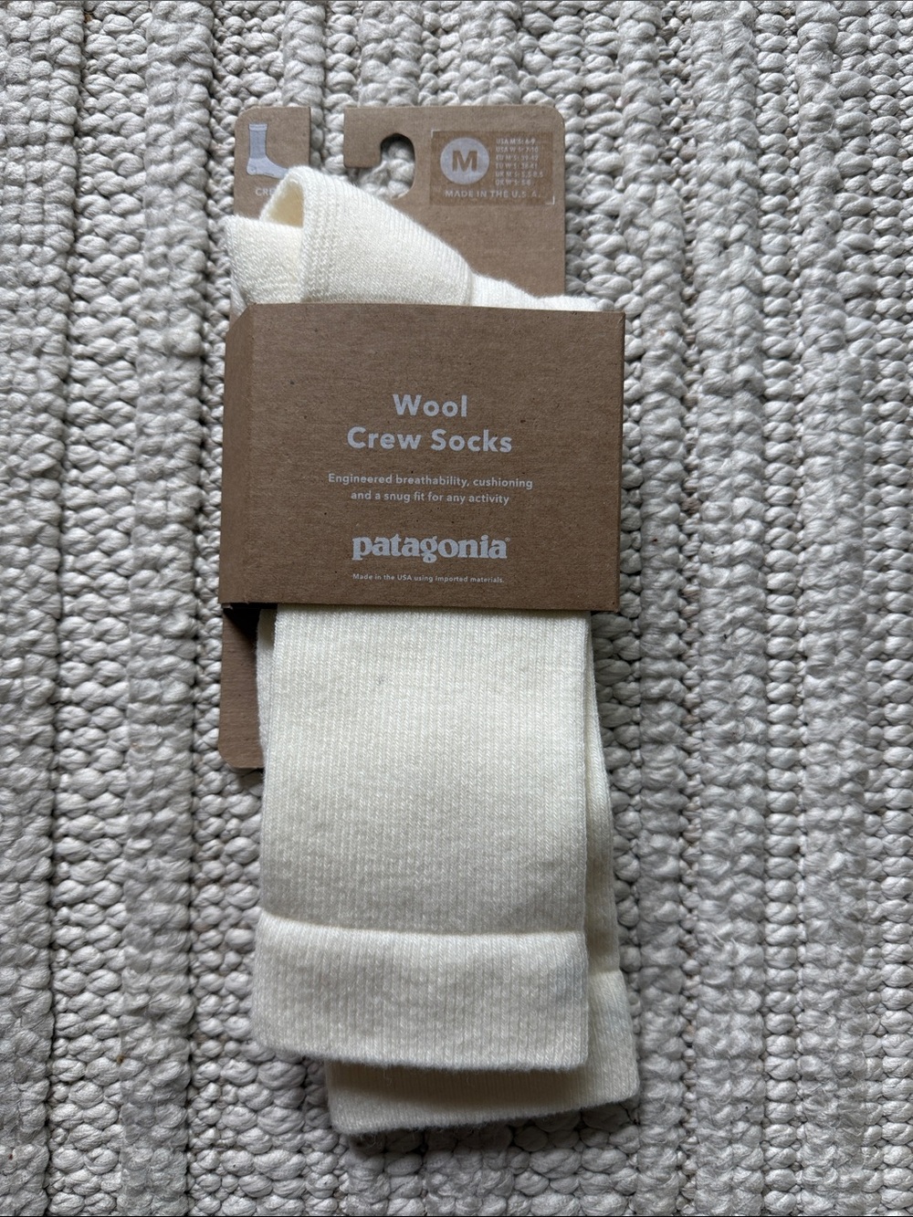 Patagonia High-Performance Crew Socks - Merino Wool birch white Medium Unisex